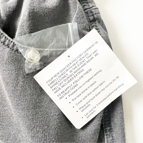 NWT Dream Jeannes by Quacker Factory Women Gray Elastic Waist Gem Heart XXS - Picture 4 of 9